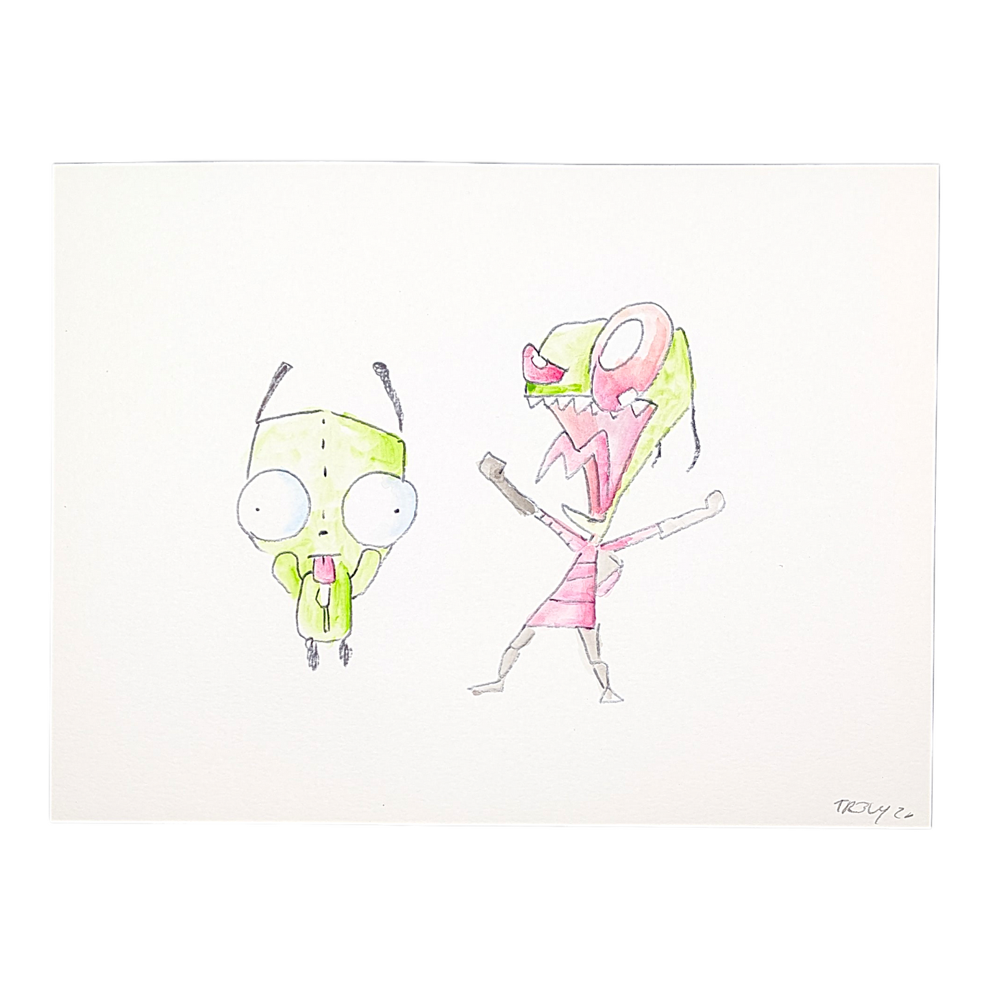 Trevy Metal Downloading, 2026 Watercolor on paper 9 x 12 in Hand signed + dated by the artist