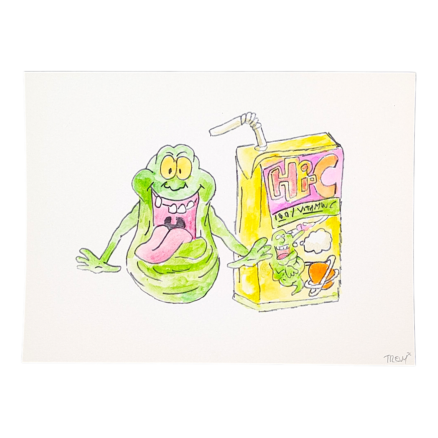 Trevy Metal Slime Time, 2026 Watercolor on paper 9 x 12 inHand signed + dated by the artist
