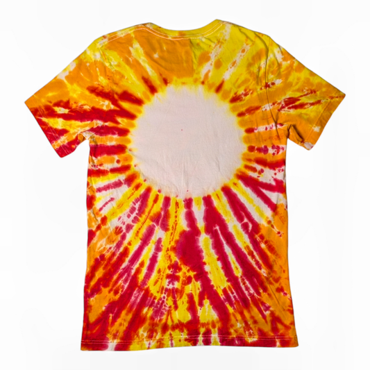 Vincent Gordon Melty Mushrooms Tie-Dye T Shirt
Sublimated image
100% Polyester
Unisex
Crew neck
Due to the handmade nature of tie-dye, there may be some variation in color. This item runs small. Please order one size larger than your normal size.
