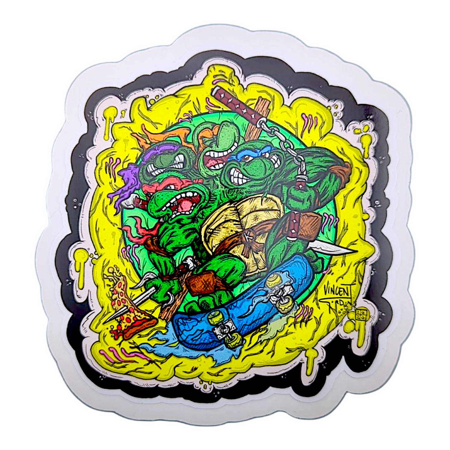 Vincent Gordon TMNT Sticker
4 x 4.25” die cut vinyl sticker