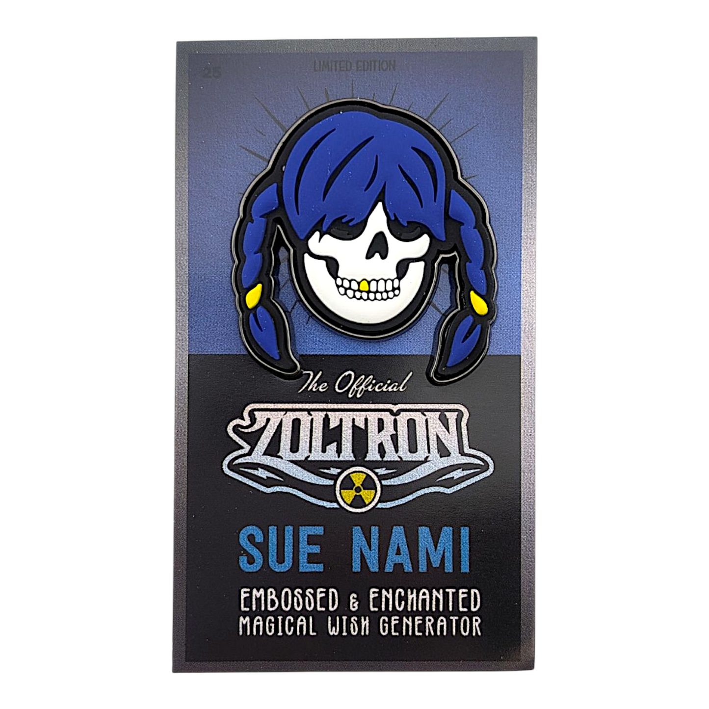 Zoltron "Sue Nami" (Blue) Embossed Wish Generator Pin