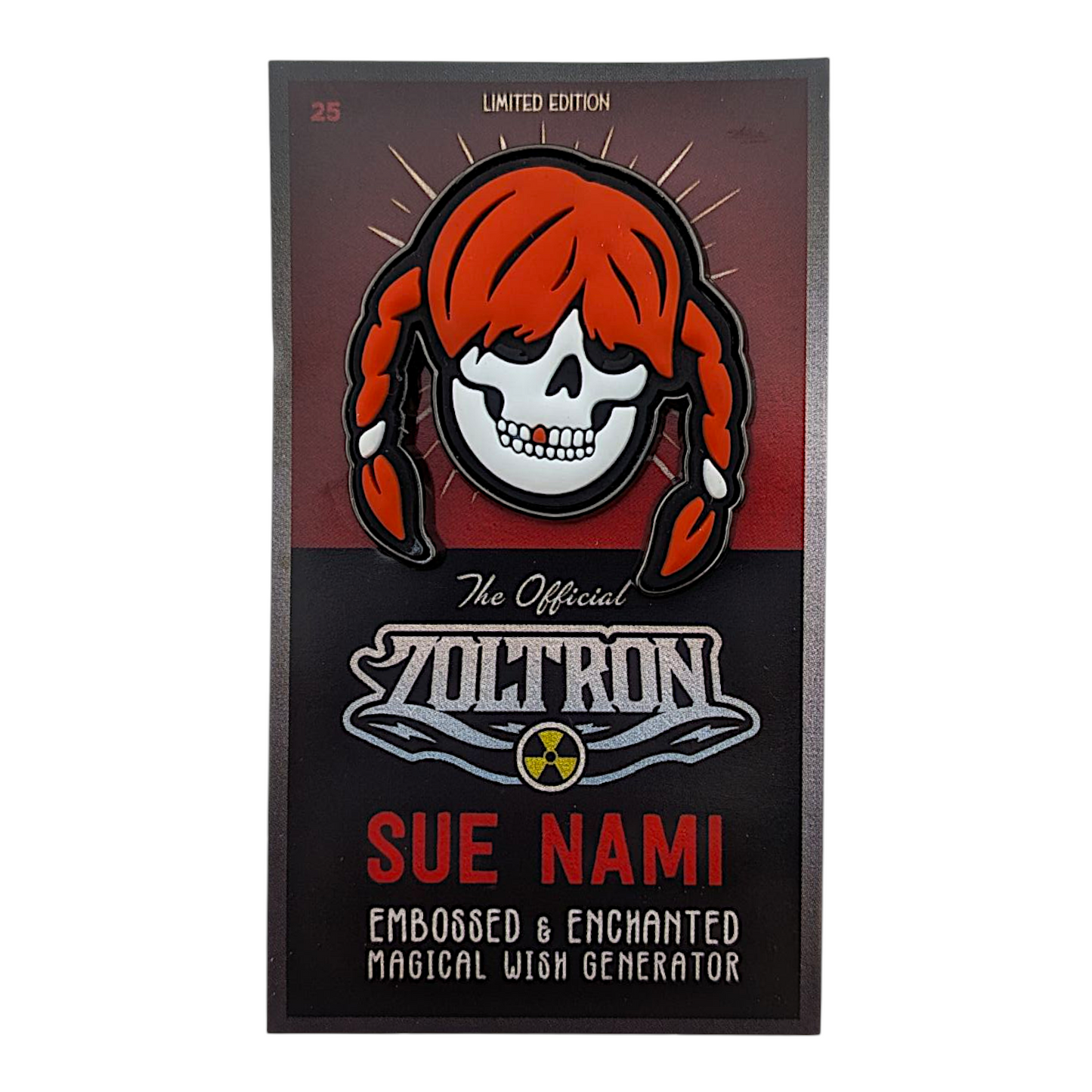 Zoltron "Sue Nami" (Red) Embossed Wish Generator Pin