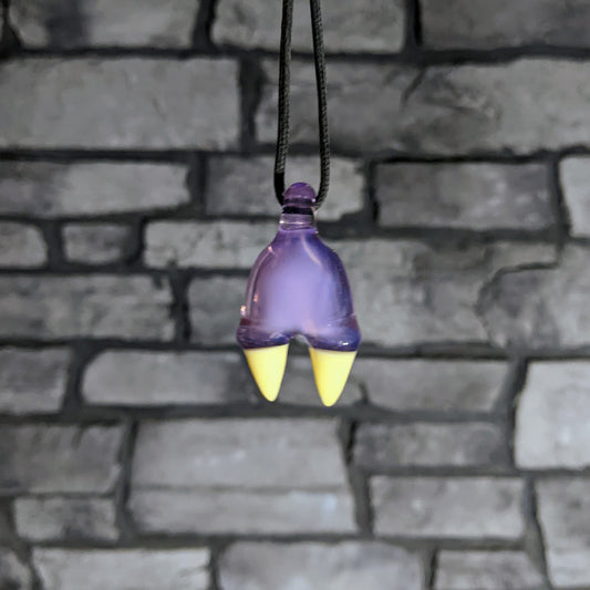 Elbo Dino Head, 2023 Pastel Potion Borosilicate Glass Pendant Approx. 2 x 1.1 in Hand blown glass made by Elbo (Matt Selbovitz). Signed "Elbo" + Dated "2018"