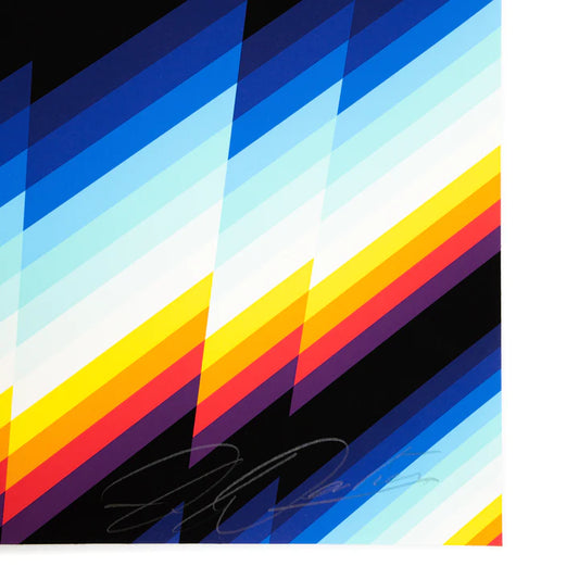 Felipe Pantone CHROMADYNAMICA30p, 2022 Gicleé Print on Archival cold press cotton rag 300GSM with Straight Cut Edges 19.67 x 27.56 in (50 x 70 cm) Edition of 200 Hand Signed & Numbered by the artist. Accompanied by Certificate of Authenticity and original artist packaging. Published by Beyond the Streets.