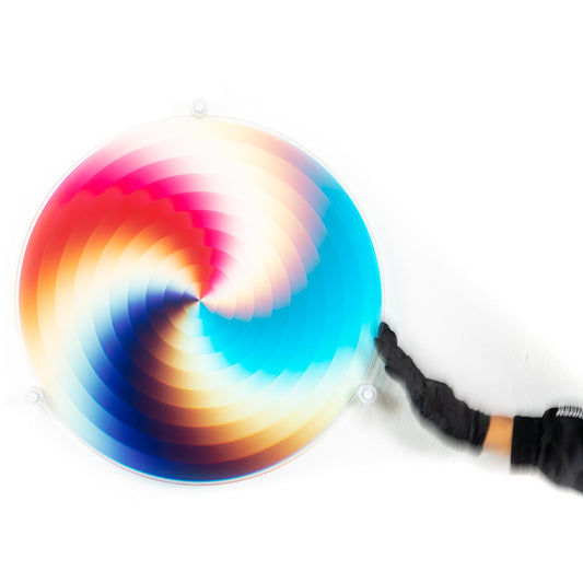 Felipe Pantone Subtractive Variability Compact, 2022 UV paint, PMMA, pulleys 18.5 x 18 x 2 in / 9.921 lb Edition of 200 Hand Signed & Numbered by the artist Accompanied by Certificate of Authenticity, original artist packaging and gloves. Edition entirely created and produced at Felipe Pantone's Studio in Valencia, Spain.