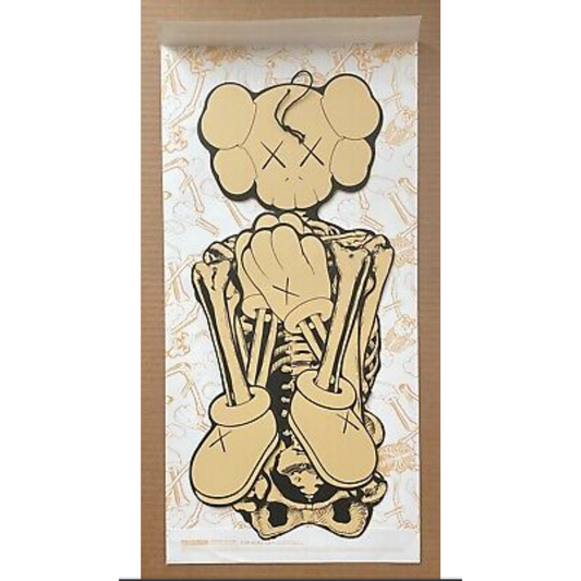 KAWS x Original Fake "Companion Skeleton (Bone)" Screen Print on board When installed, measures approximately 40 x 20 in. Comes in original presentation envelope (23 x 11.5 in).