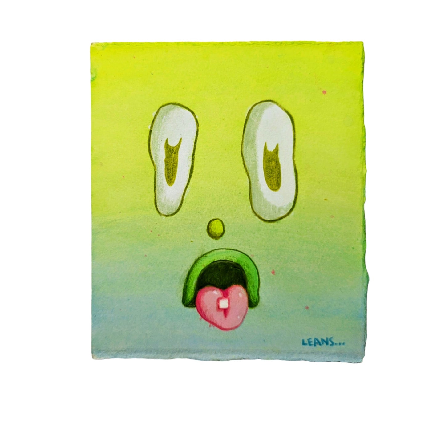 Leans Untitled, 2023 Original on Paper ~ 7.5 x 6.5 in Hand Signed by the artist