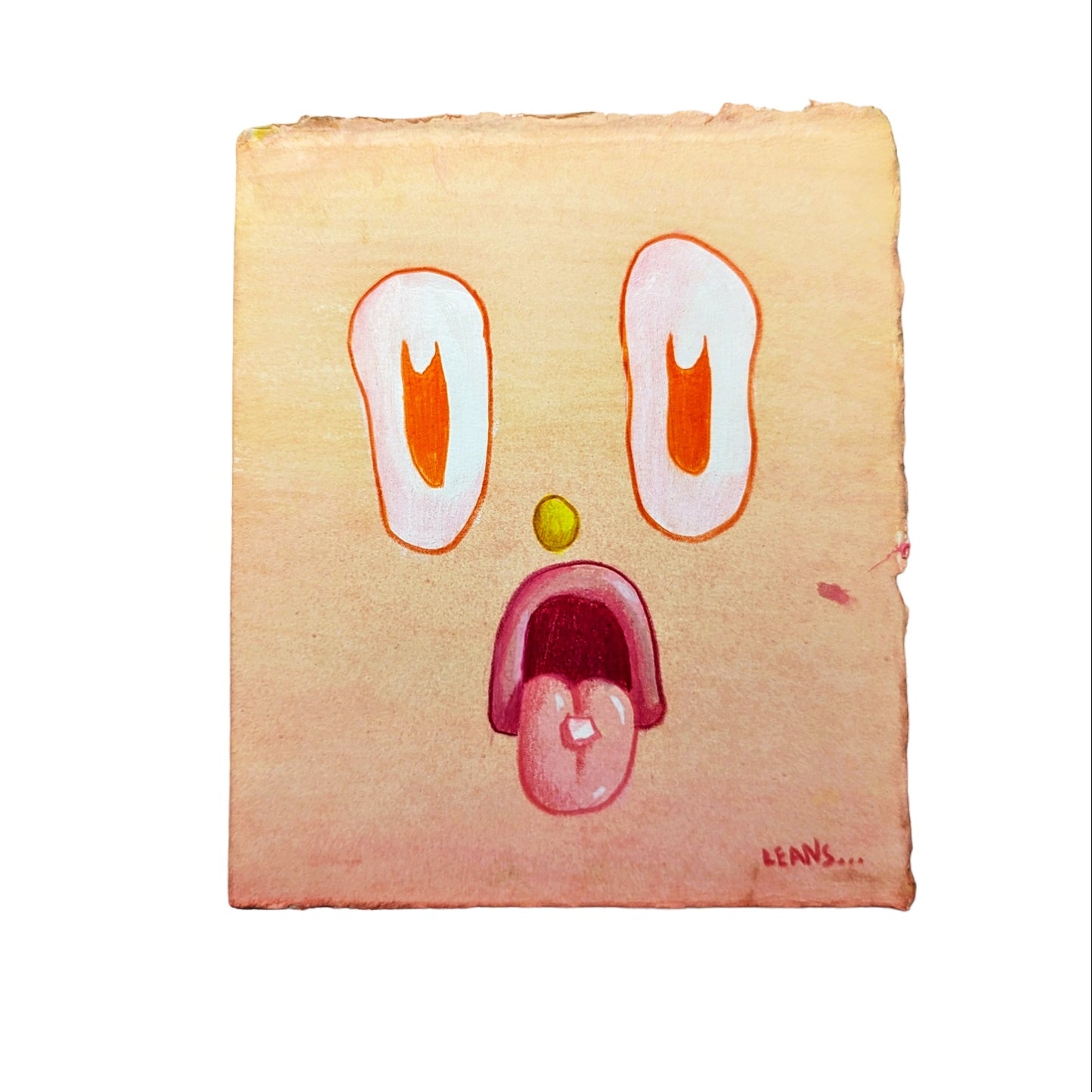 Leans Untitled, 2023 Original on Paper ~ 7.5 x 6.5 in Hand Signed by the artist