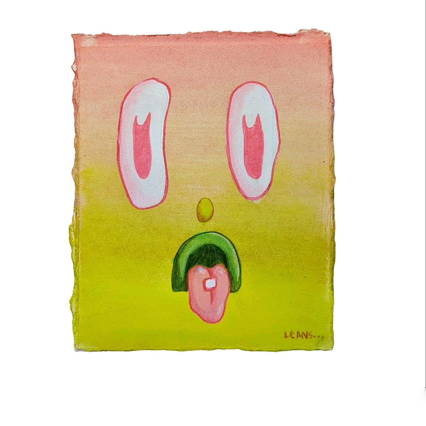 Leans Untitled, 2023 Original on Paper ~ 7.5 x 6.5 in Hand Signed by the artist