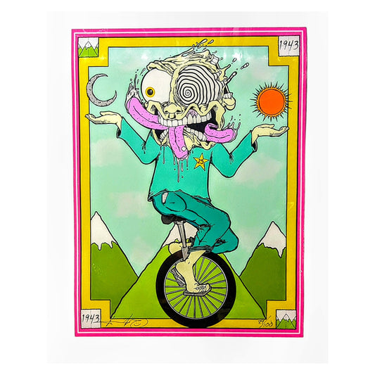 Aaron Brooks  Bicycle Day, 2023 Archival Pigment Print on Cold Press Cotton Paper 12 x 16 in Edition of 100  Hand Signed + Numbered by the artist. 