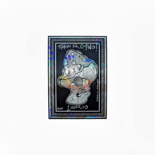 Aaron Brooks  Mushroom (Mini Foil), 2024 Archival Pigment Print on Foil 16 x 20 in AP   Hand Signed + Numbered by the artist. Printed in Colorado by CIK STUDIOS.