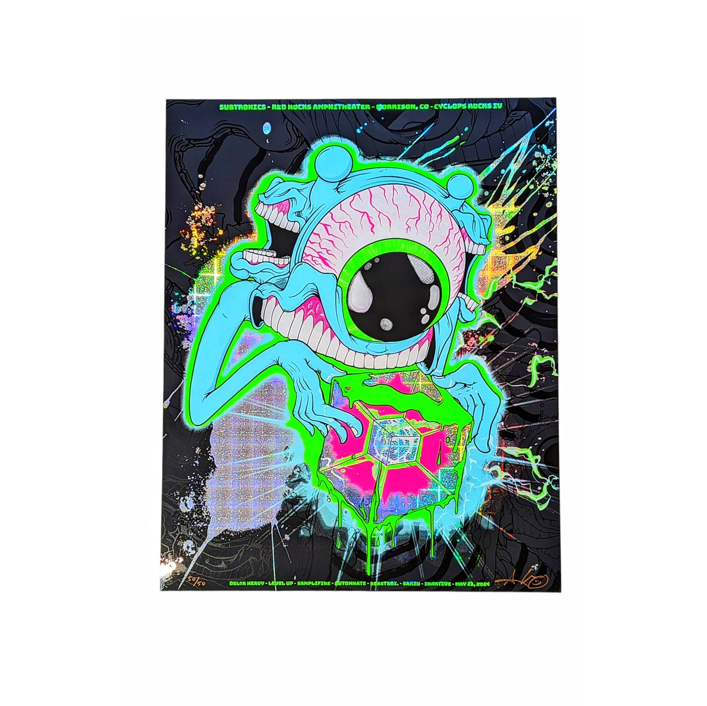 Aaron Brooks "Subtronics Cyclops Rocks IV (5/23/2024)" Foil Print