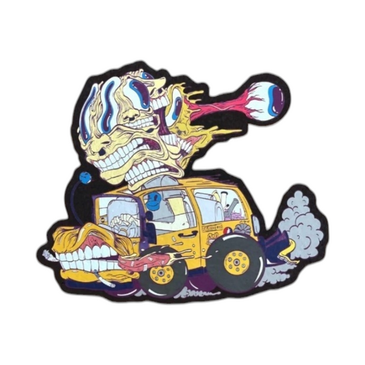 Aaron Brooks Truckin (Yellow), 2024 Heat Transfer with Full Glow Print on Moodmat 12 x 9.5 in