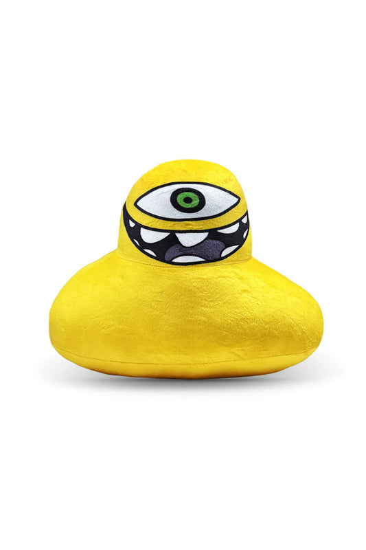 Aaron Brooks "Classic Cyclops(Yellow)" Plushie  Size:  12 x 10 x 6 in Sublimated back logo 95% polyester / 5% Spandex, filled with 'Minky Fabric'