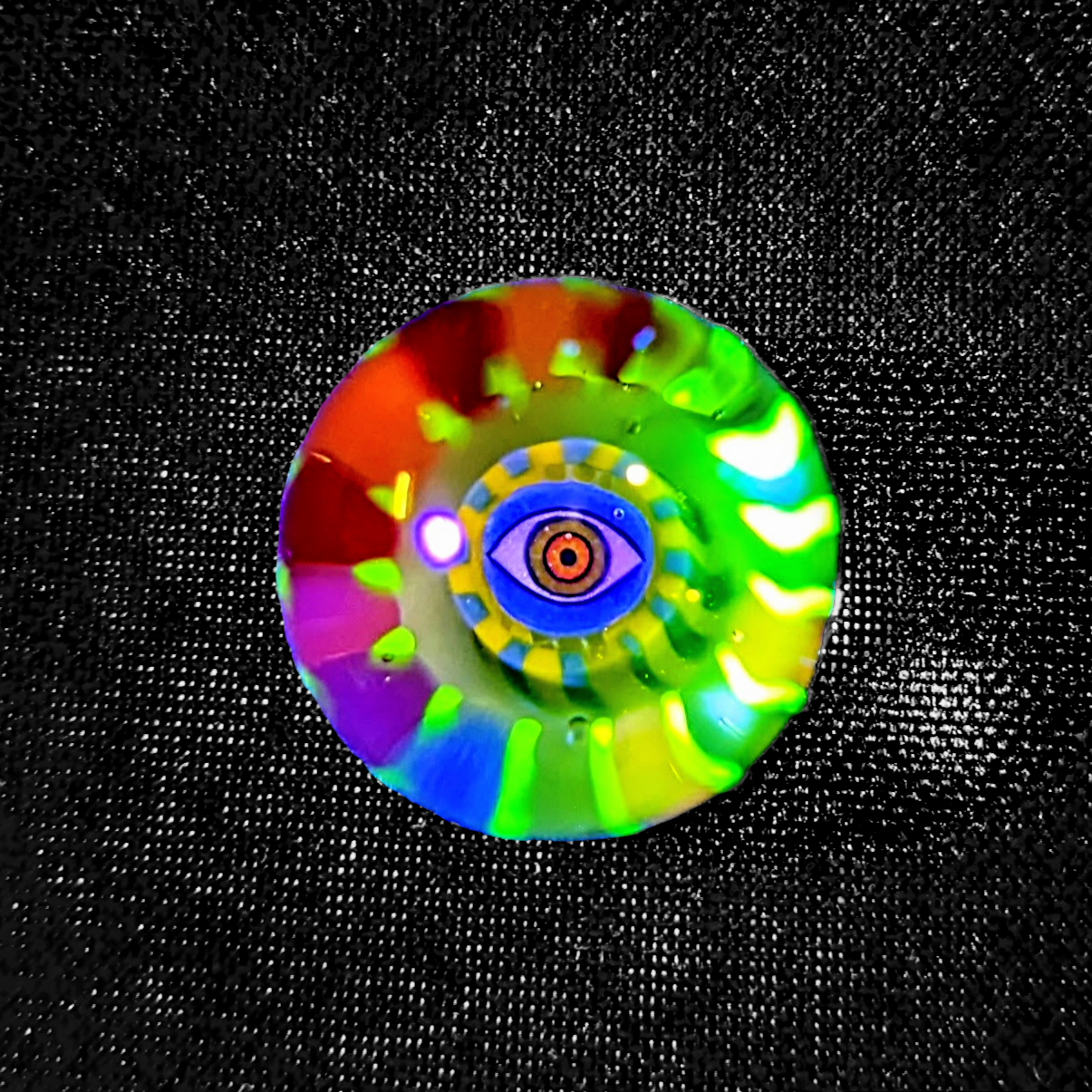 Banjo x Karma 2023 UV Reactive Borosilicate Glass Marble 21 mm  Hand blown glass made by Banjo and Karma