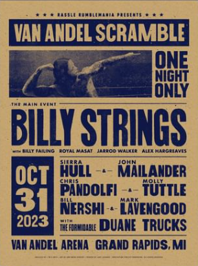 Mike Tallman Billy Strings Van Andel Scramble Grand Rapids, Michigan 2023 Show Print 18 x 24 in Edition of 400