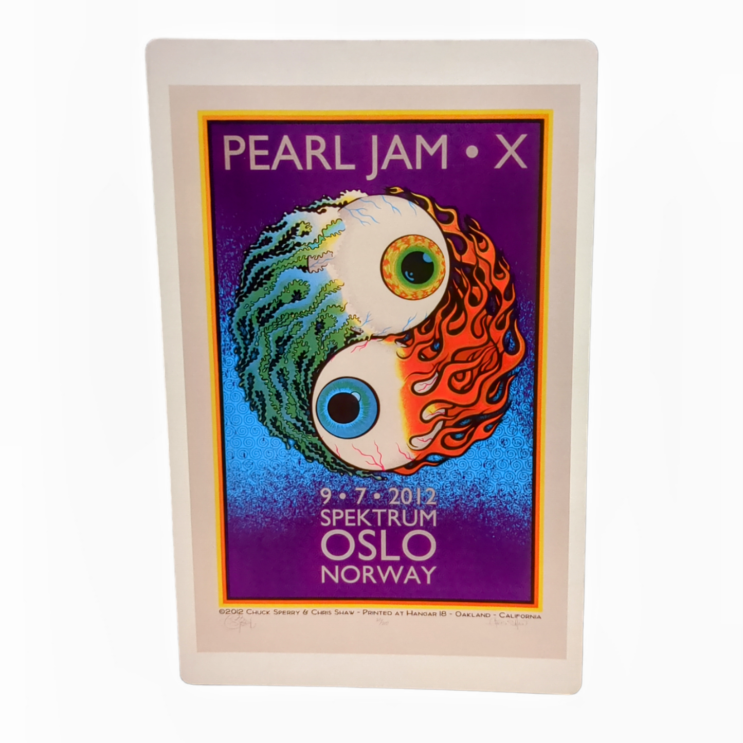 Chuck Sperry Pearl Jam Spektrum Oslo, Norway 2012 Art Card Approx. 8.5 x 5.5 in
