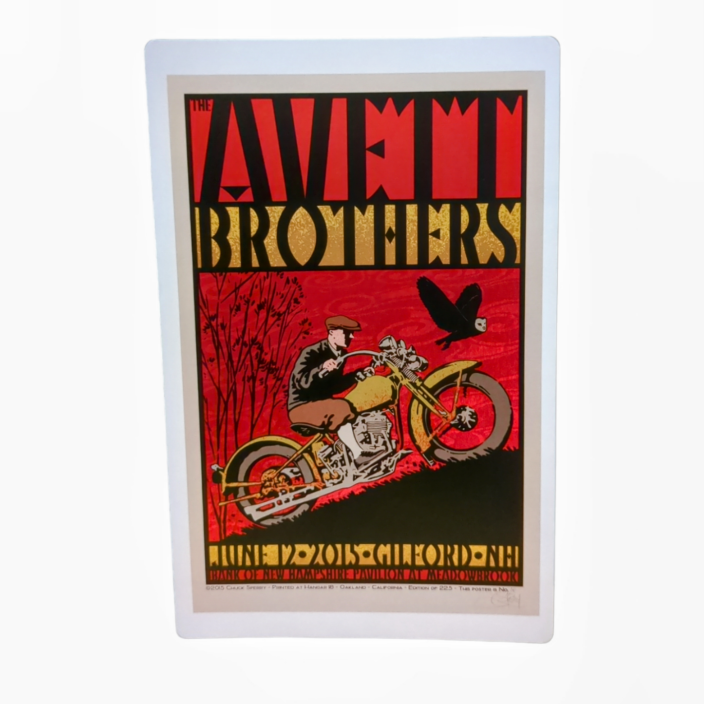 Chuck Sperry The Avett Brothers Gilford, New Hampshire 2015 Art Card Approx. 8.5 x 5.5 in