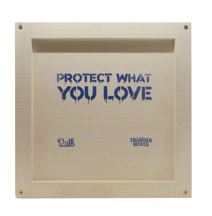 Dulk Protect What You Love, 2022 Painted cast resin 6 x 6 x 8 in Edition of 50  Accompanied by signed + numbered COA and original artist packaging
