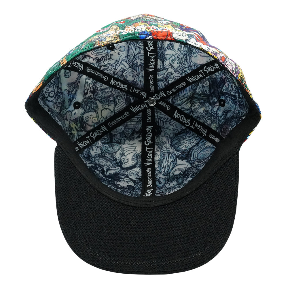 Vincent Gordon Cartoon Gumbo Fitted Hat - Sublimation Printing - Pearl Hemp Square Brim - Satin Lining - Stash Pocket - Fitted Closure - Limited Edition of 300