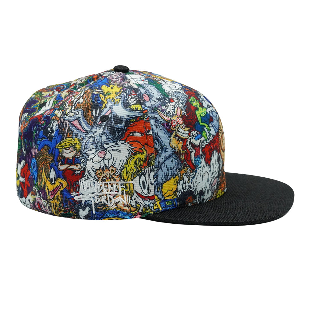 Vincent Gordon Cartoon Gumbo Fitted Hat - Sublimation Printing - Pearl Hemp Square Brim - Satin Lining - Stash Pocket - Fitted Closure - Limited Edition of 300