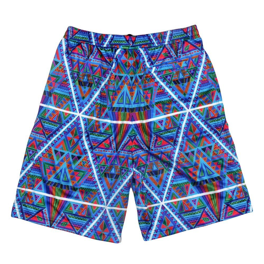 Chris Dyer x Grassroots DMT Triangles Blue Mesh Shorts  - Sublimation Printing - Limited Edition of 200