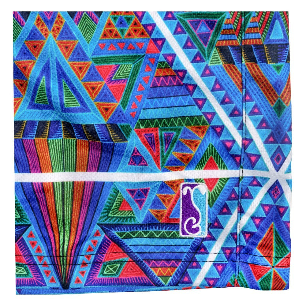 Chris Dyer x Grassroots DMT Triangles Blue Mesh Shorts  - Sublimation Printing - Limited Edition of 200