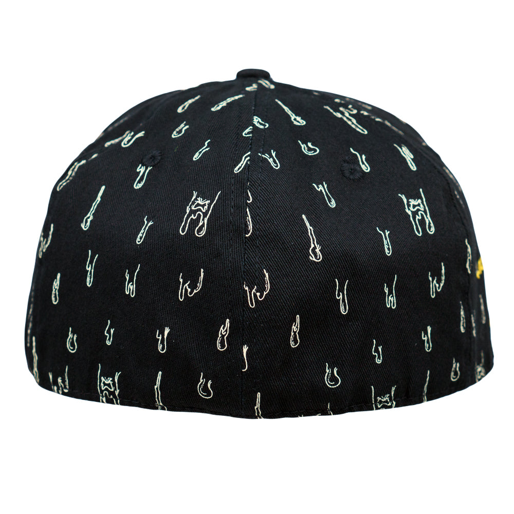 Vincent Gordon x Wookerson  x Grassroots L is for Lisa Fitted Hat  - Fine Hemp Front Panels & Brim - Sublimation Printing - Embroidered Artwork - Square Brim - Satin Lining  - Stash Pocket - Fitted Closure - Limited Edition of 300