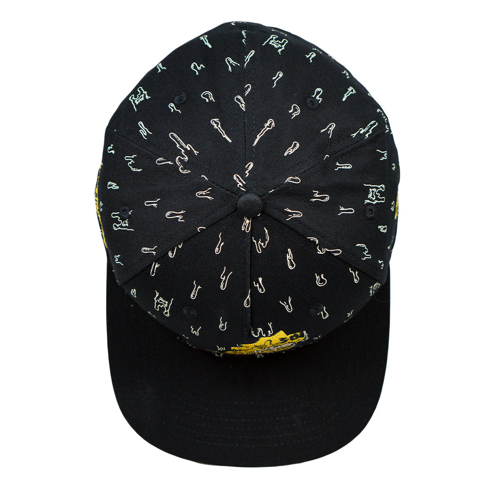 Vincent Gordon x Wookerson  x Grassroots L is for Lisa Fitted Hat  - Fine Hemp Front Panels & Brim - Sublimation Printing - Embroidered Artwork - Square Brim - Satin Lining  - Stash Pocket - Fitted Closure - Limited Edition of 300