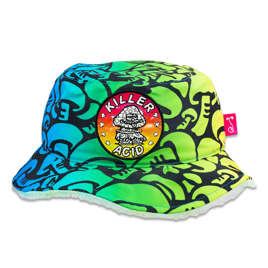 Killer Acid x Grassroots Mushroom Furry Reversible Bucket Hat