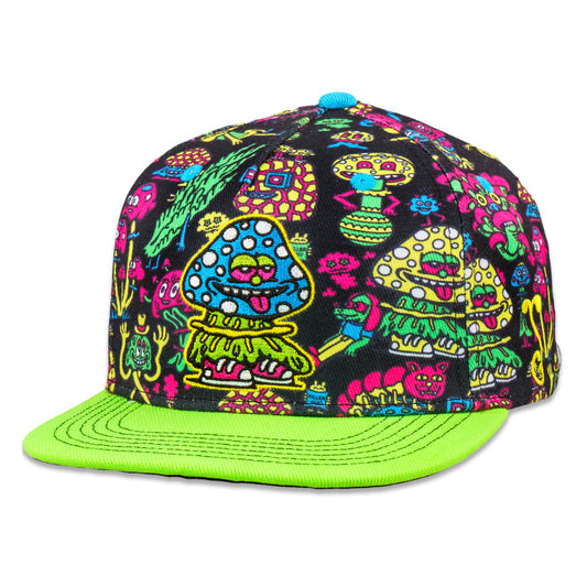 Killer Acid x Grassroots Mushroom Black Snapback Hat