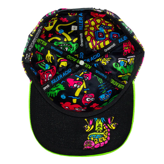 Killer Acid x Grassroots Mushroom Black Snapback Hat