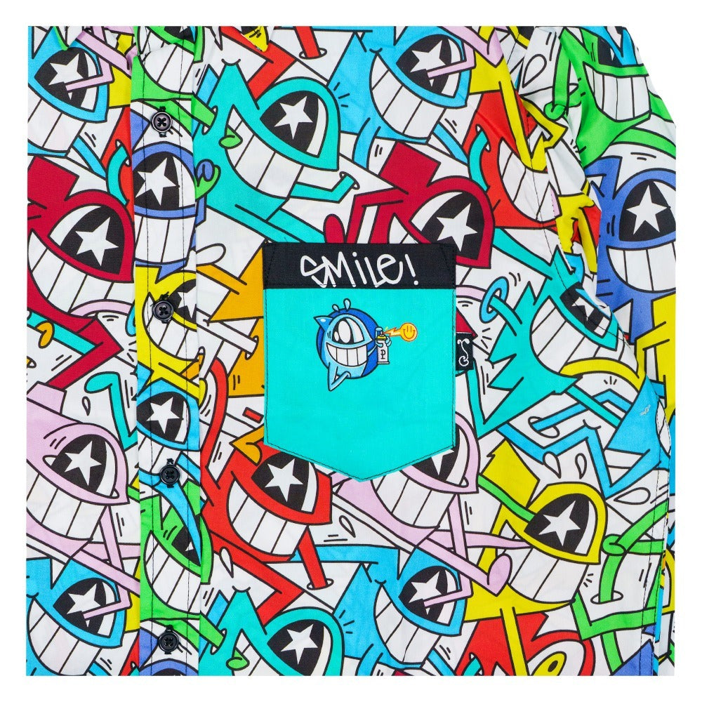 El Pez x Grassroots Smile Long Sleeve Button Up Shirt