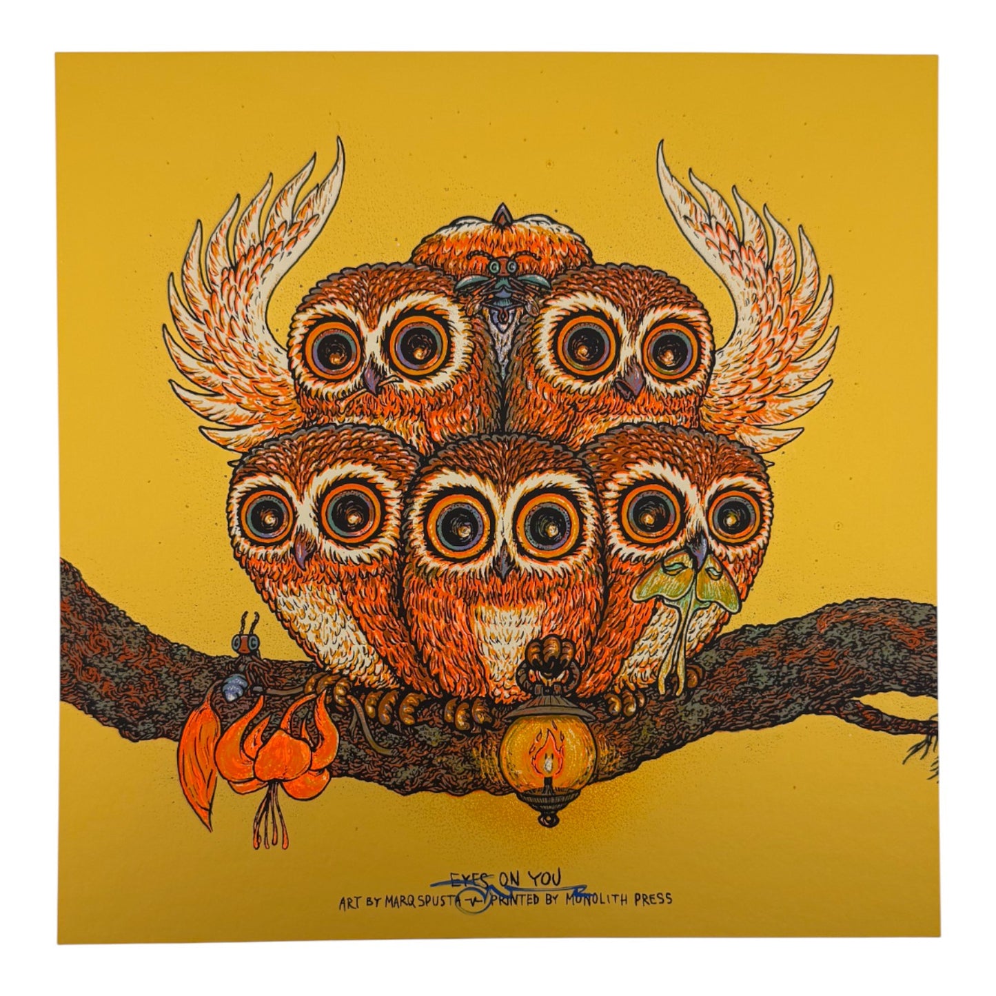 Marq Spusta "Eyes On You" (Gold) Mini Print