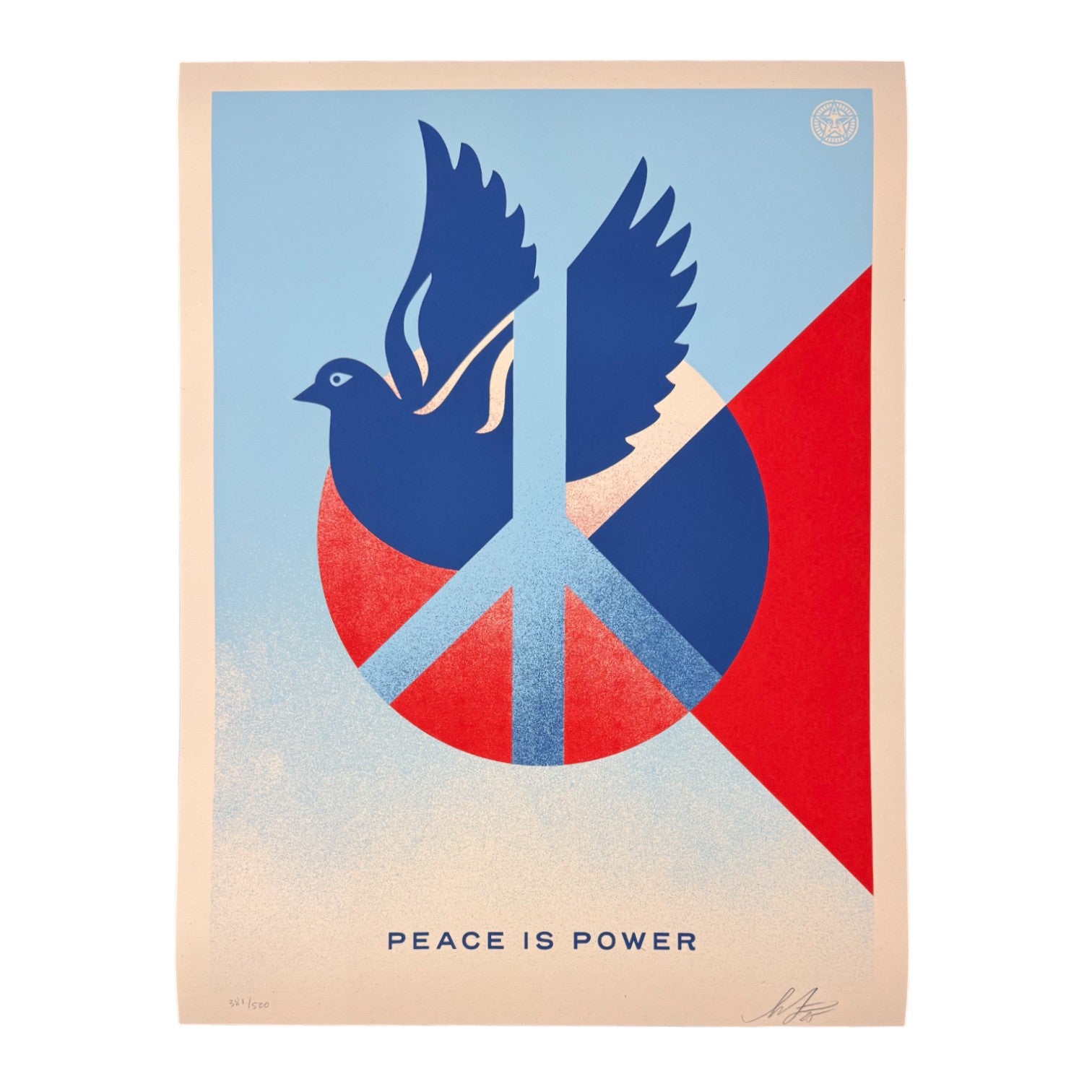 Shepard Fairey "Peace is Power" (Blue Dove) Print