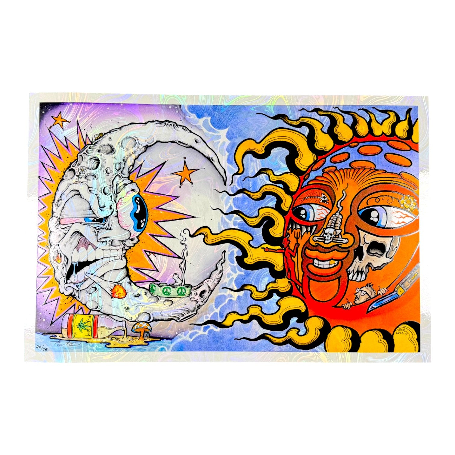 Aaron Brooks x Opie Ortiz "Smoke 2 (White Swirl)" Print