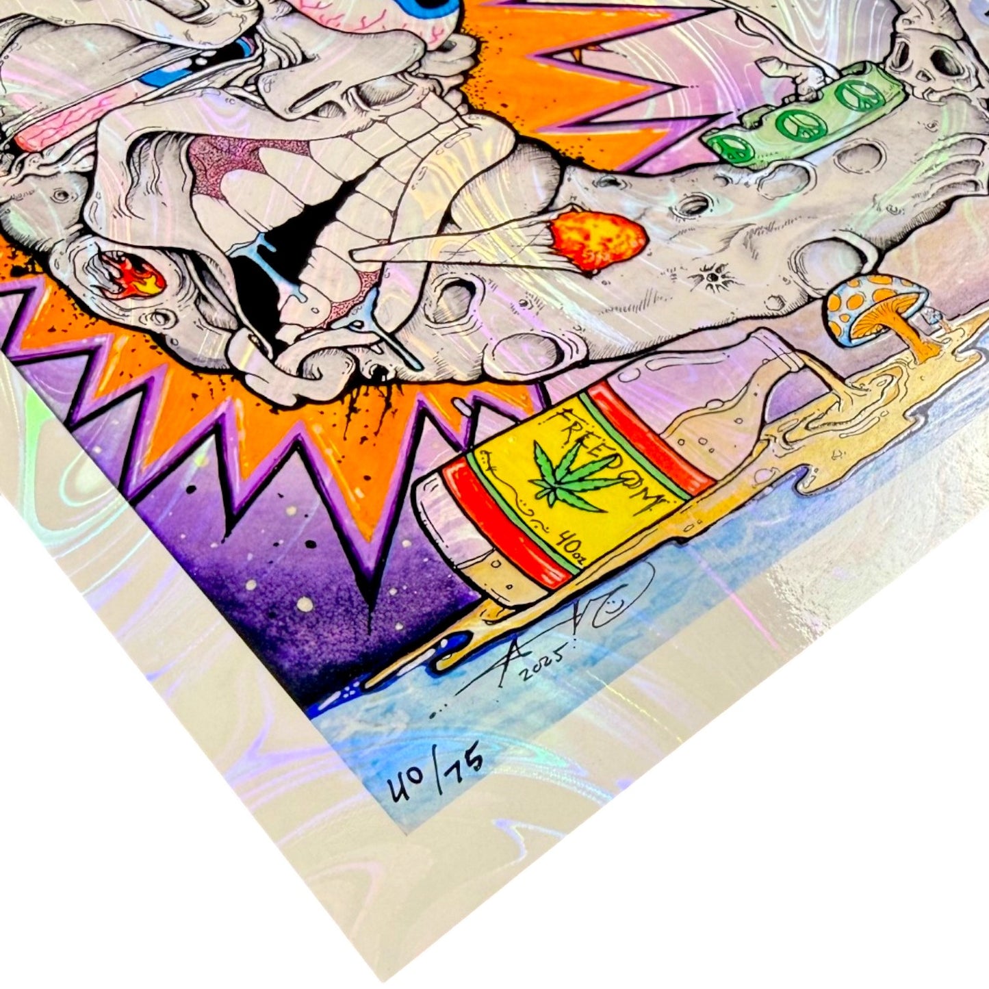Aaron Brooks x Opie Ortiz "Smoke 2 (White Swirl)" Print