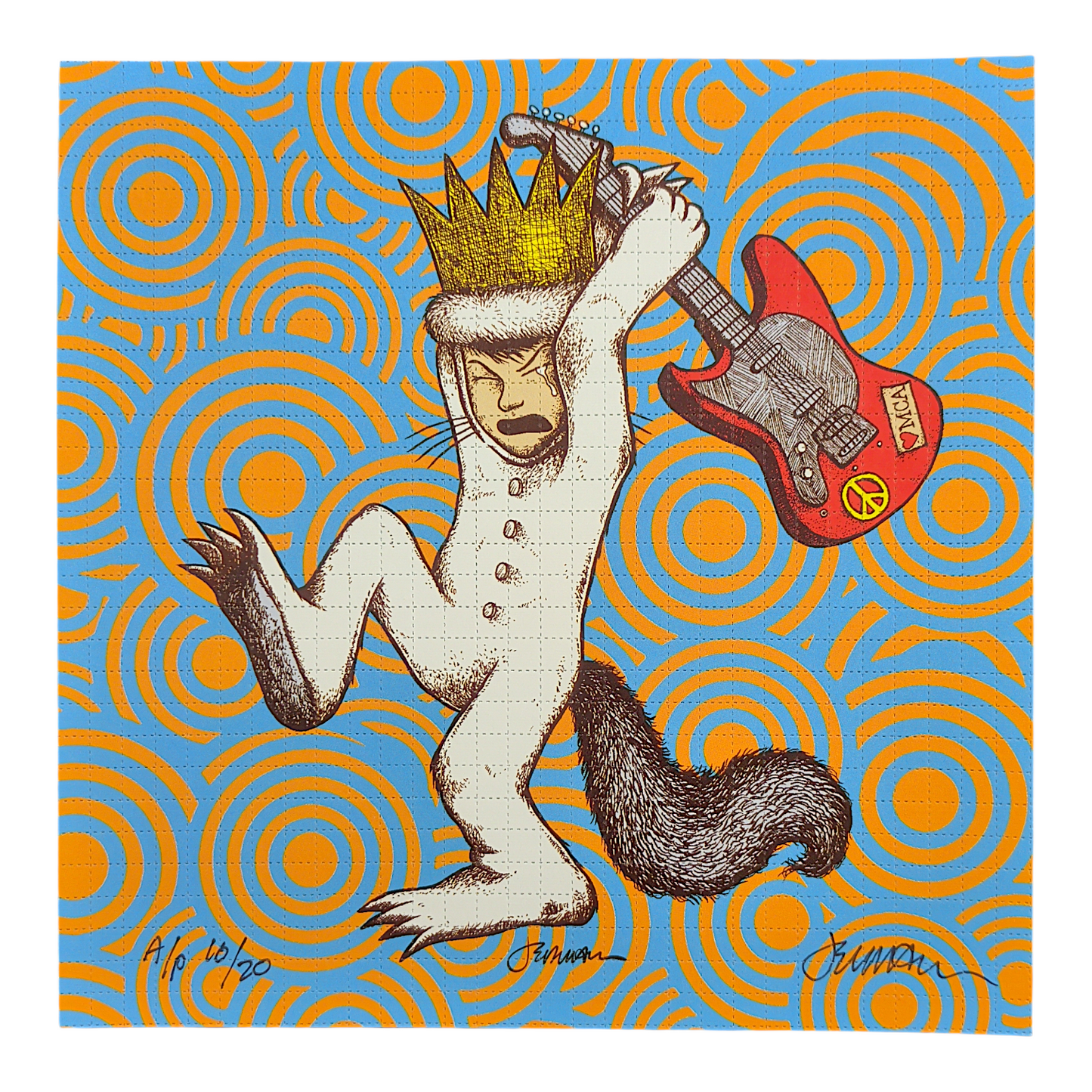 Jermaine Rogers 
Rock and Roll Forever, 2024 
Archival Pigment Print on Perforated Blotter Paper 
7.5 x 7.5 in 
Edition of 20

Hand signed + numbered by the artist.
