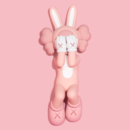KAWS HOLIDAY INDONESIA Accomplice (Pink), 2023 Vinyl figure 11.5 in  Certificated NFC chip of authenticity. Accompanied by original artist packaging. Published by DING DONG Takuhaibin (DDT Store).