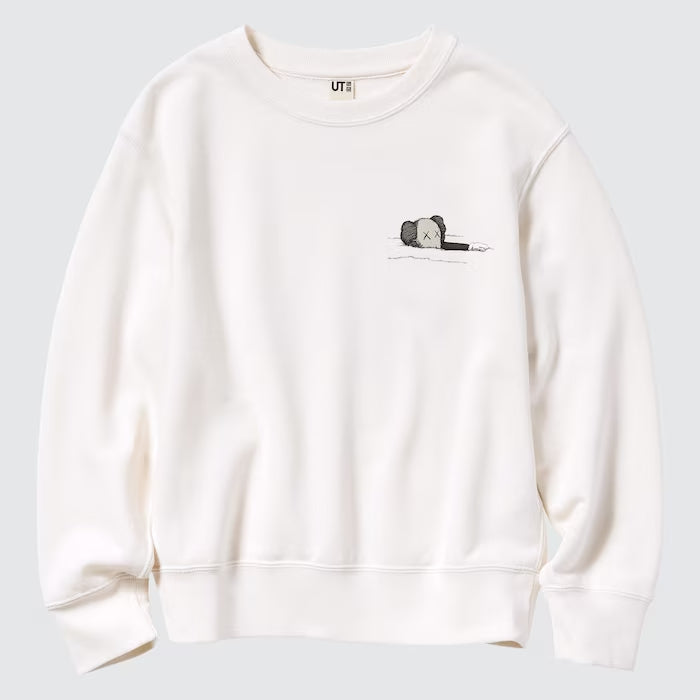 KAWS x UNIQLO Long Sleeve Sweater - Off White Body: 100% Cotton Rib: 78% Cotton 22% Polyester Unisex Crew neck and long sleeve