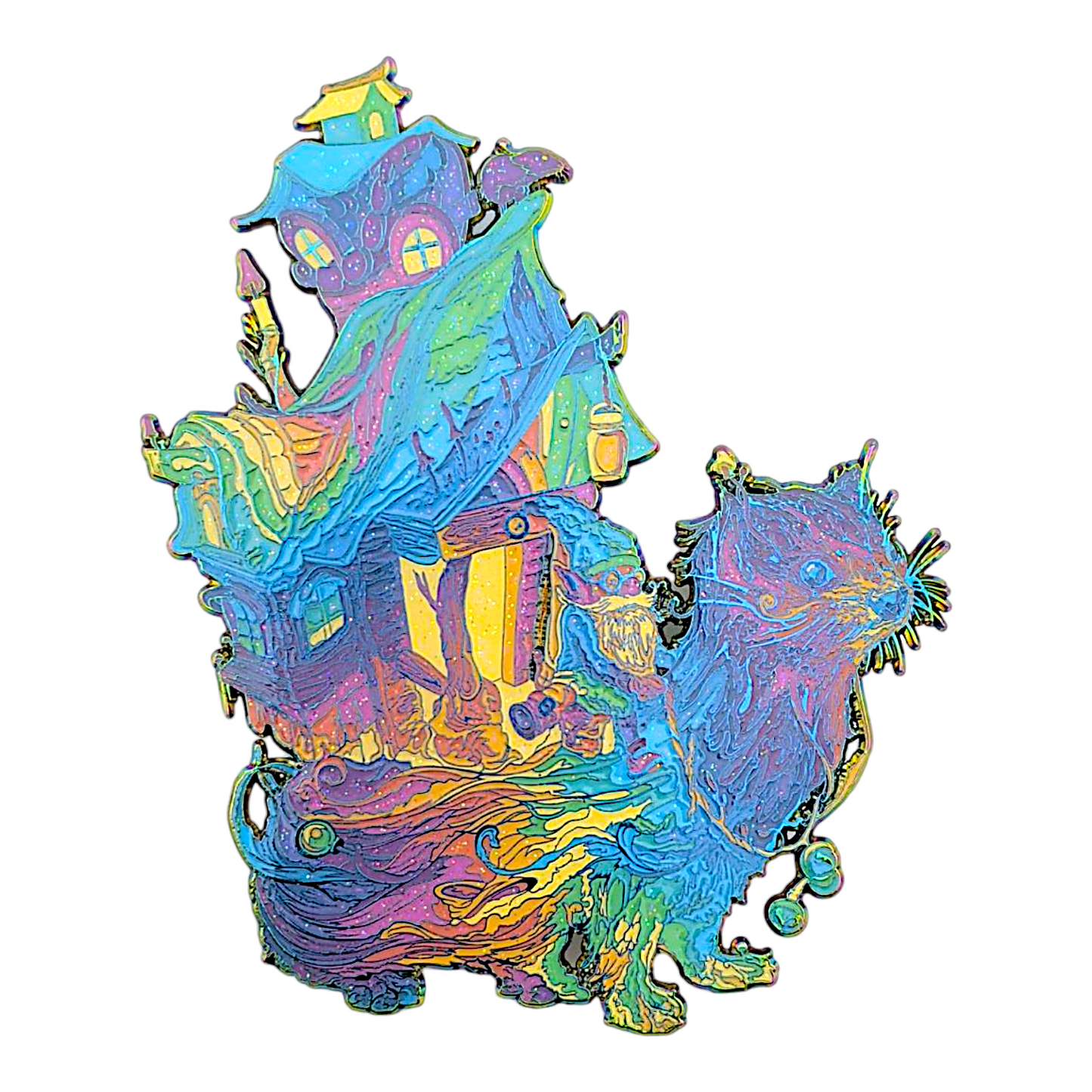 Aaram Kamali AKA KUHMALi
Nigel & the Midnight Caravan (Lucid Dreaming), 2025 
Enamel pin 
Approx. 3.5 x 4 in 
Edition of 75 