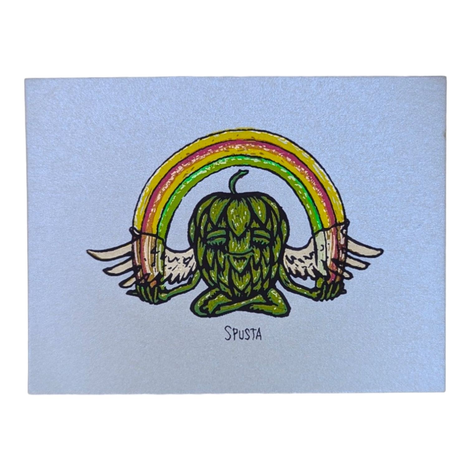 Marq Spusta Hop Angel (Opal), 2018 Screen print  3 x 4 in  Plate signed