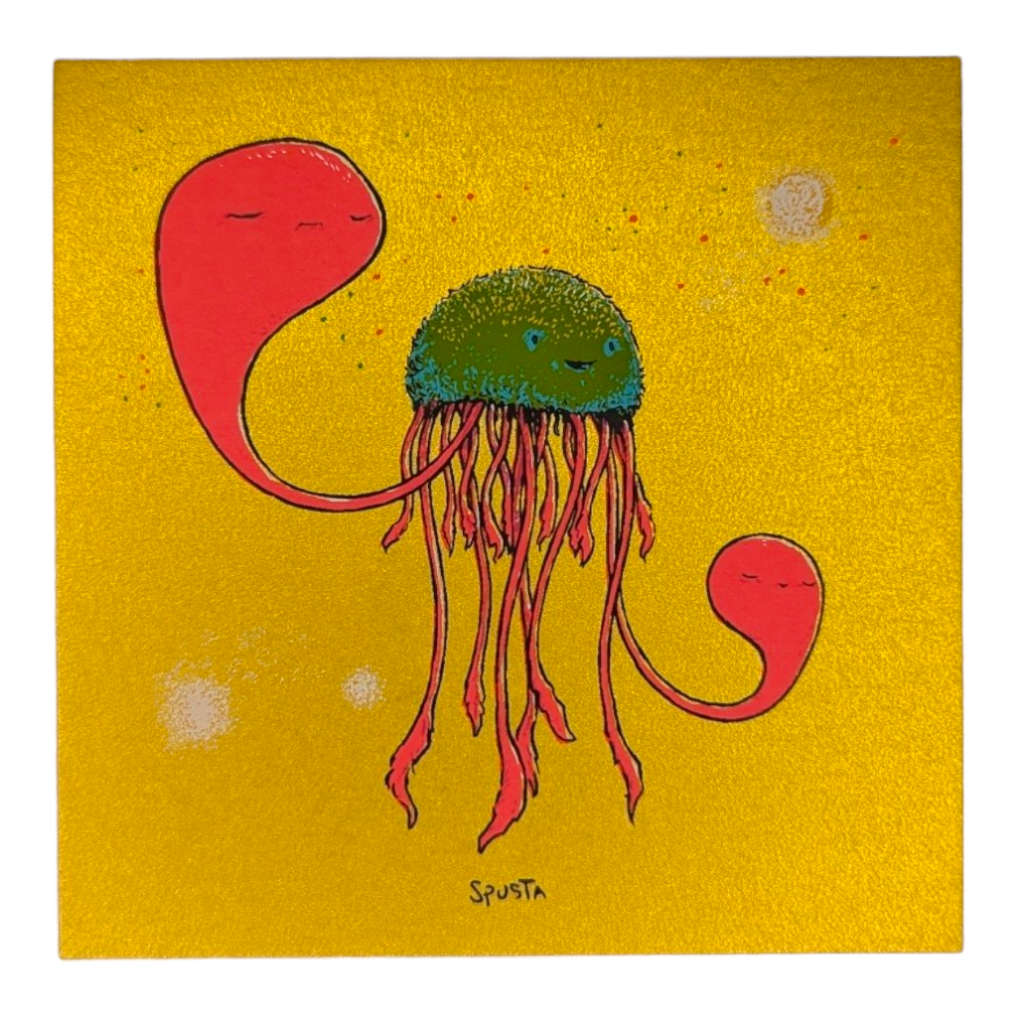 Marq Spusta Jelly (Gold Shimmer), 2022 Screen print  4 x 4 in  Plate signed