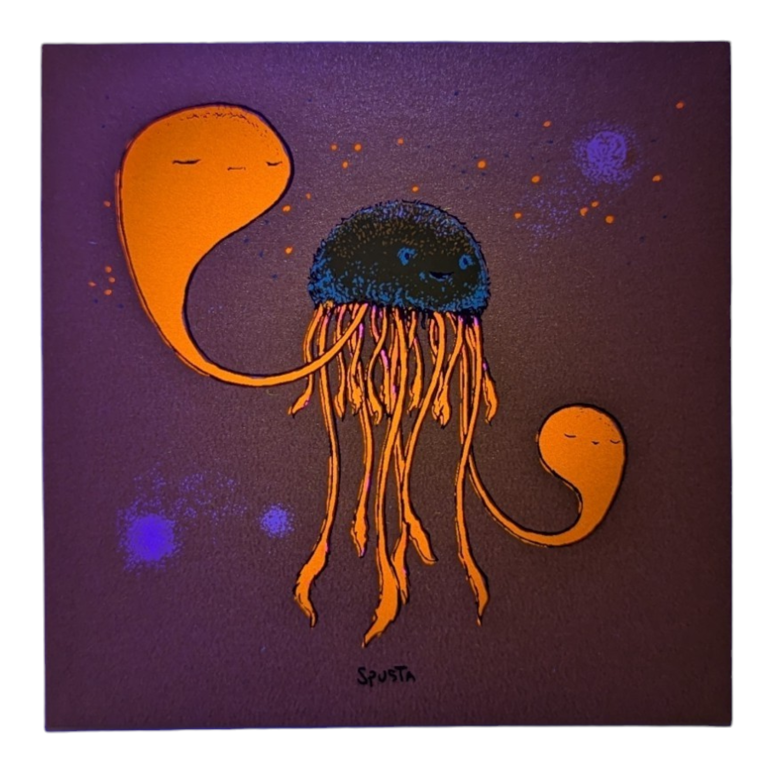 Marq Spusta Jelly (Gold Shimmer), 2022 Screen print  4 x 4 in  Plate signed