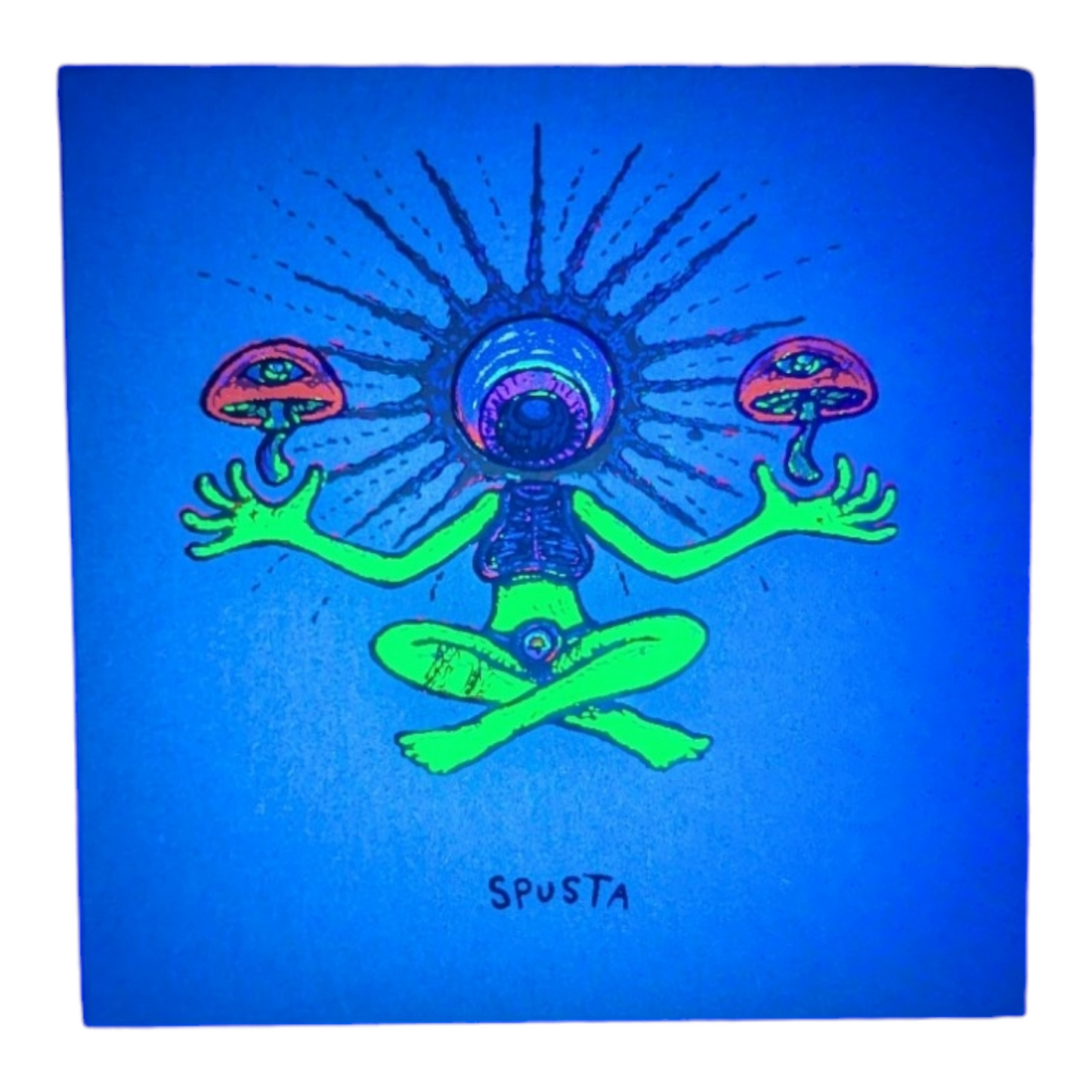 Marq Spusta Shroom Sister (Aqua Shimmer), 2020 Screen print  3 x 3 in  Plate signed.