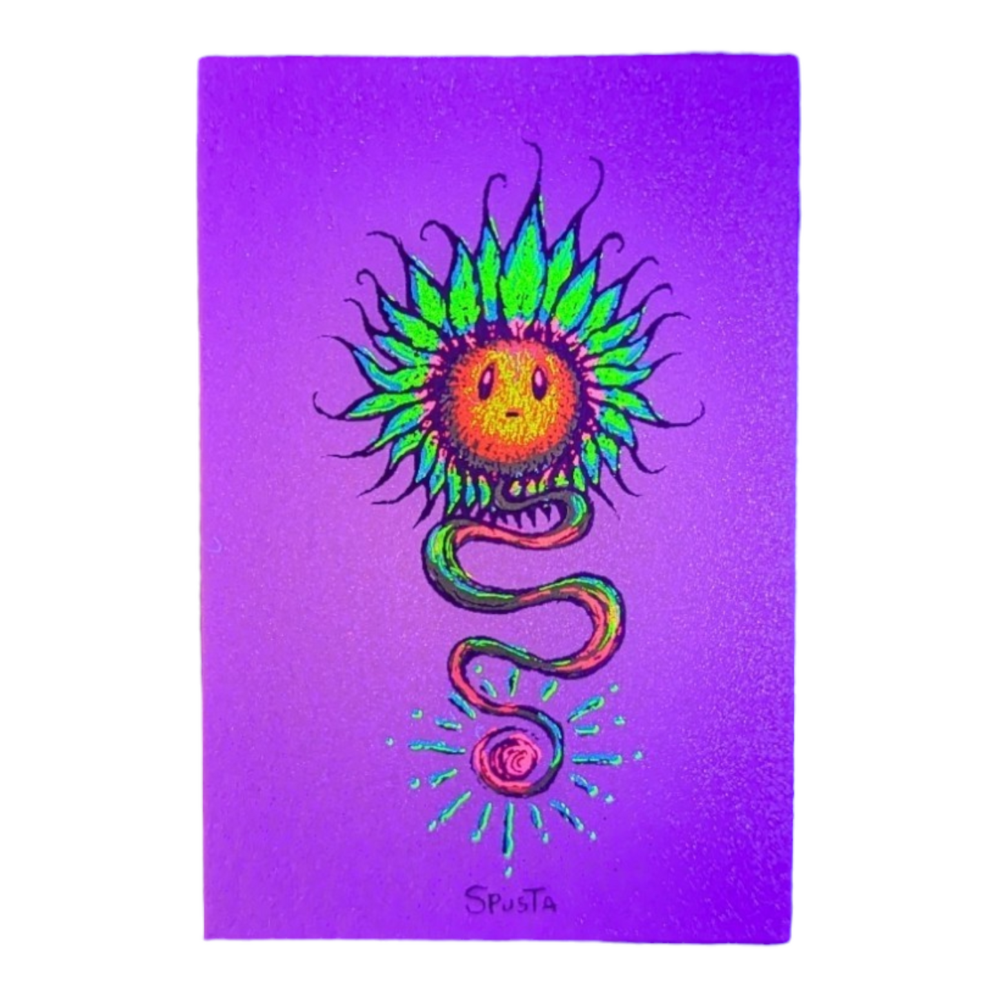 Marq Spusta The Sunflower (Nude Shimmer) Screen print  3 x 2 in  Plate signed.