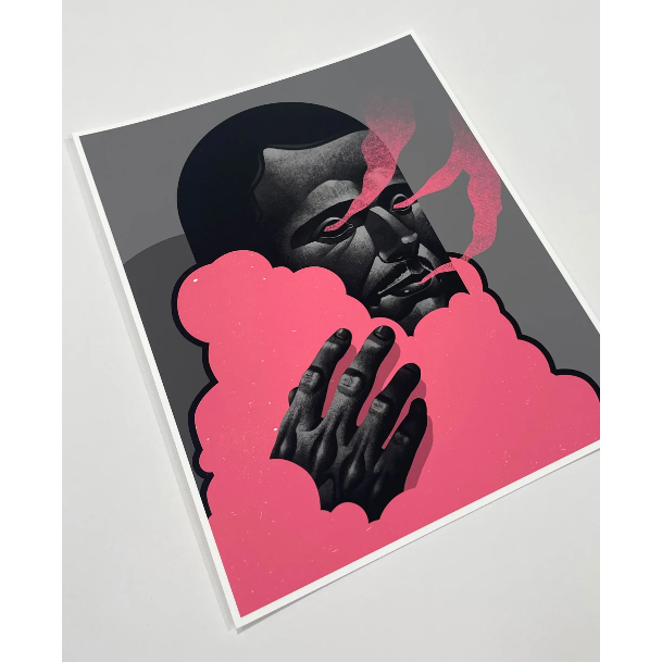 Michael Reeder Cloud Diver (Pink), 2023 Archival Digital Print on Cotton Rag 300GSM 8 x 10 in Edition of 763  Hand Signed & Numbered by the artist. Accompanied by Certificate of Authenticity and original artist packaging. Published by Status Medium. 