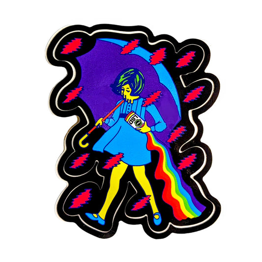 Slinger x Wookerson Sandoz Girl Sticker  Includes (1) 4” vinyl die cut sticker with black outline
