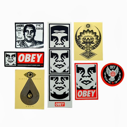 Shepard Fairey Sticker Pack  Includes 7 vinyl stickers 