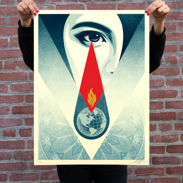 Shepard Fairey "Tear Flame" Print